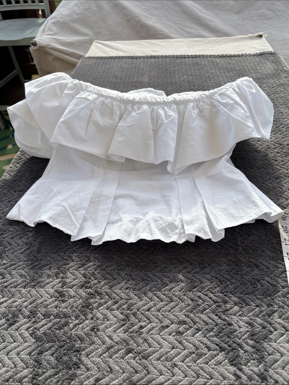 Zara White Strapless Ruffle Top - Picture 6 of 10